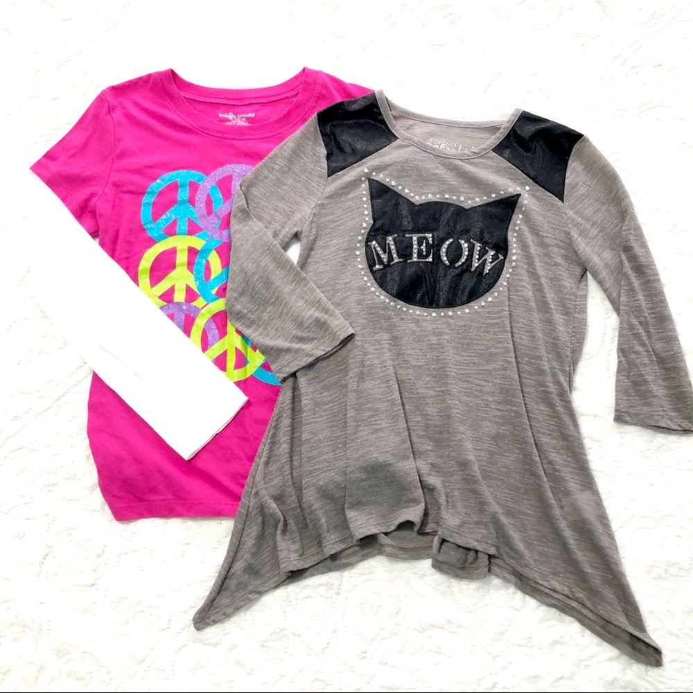 Bundle of 2 Girls Youth Long Sleeve Shirts Size XL EUC